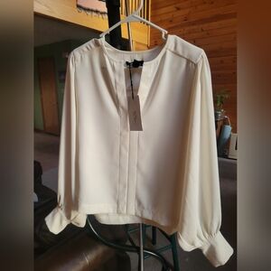 Fifteen Twenty Glamorous Small Split Neck Top Dolman Sleeves NWT